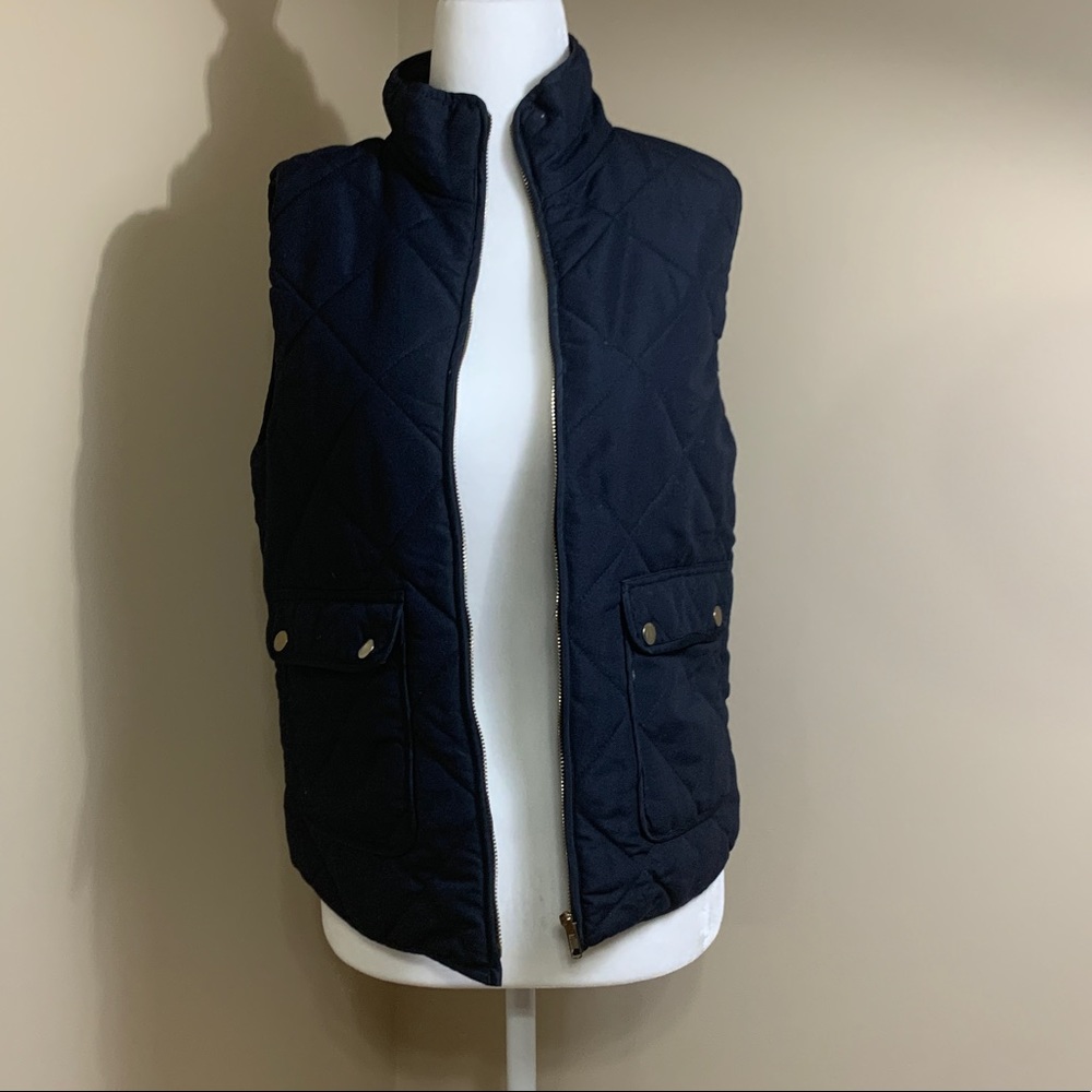 Navy Blue Quilted Vest